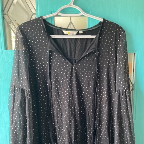 Boden Tops - Boden Black with Silver Dots, LS Jersey top